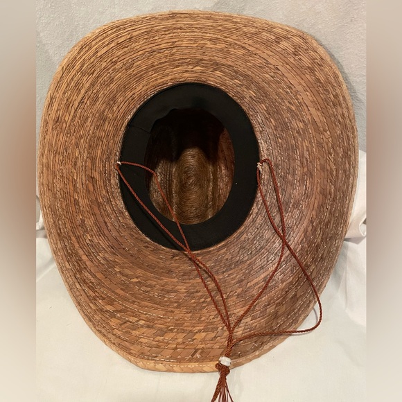Brown Straw Rancher Hat with Chin Cord main image 5